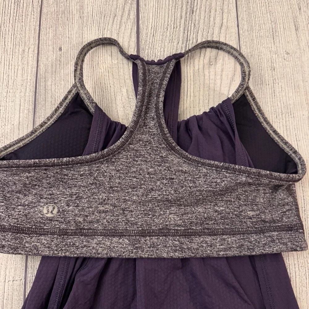 Lululemon Women's Size 4 Purple Athletic Workout Tank Top Built In Bra